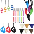Сенсорное жевательное ожерелье, силиконовая Жевательная подвеска, обучающая игрушка, жевательное ожерелье, аутизм, сенсорное жевательное колье