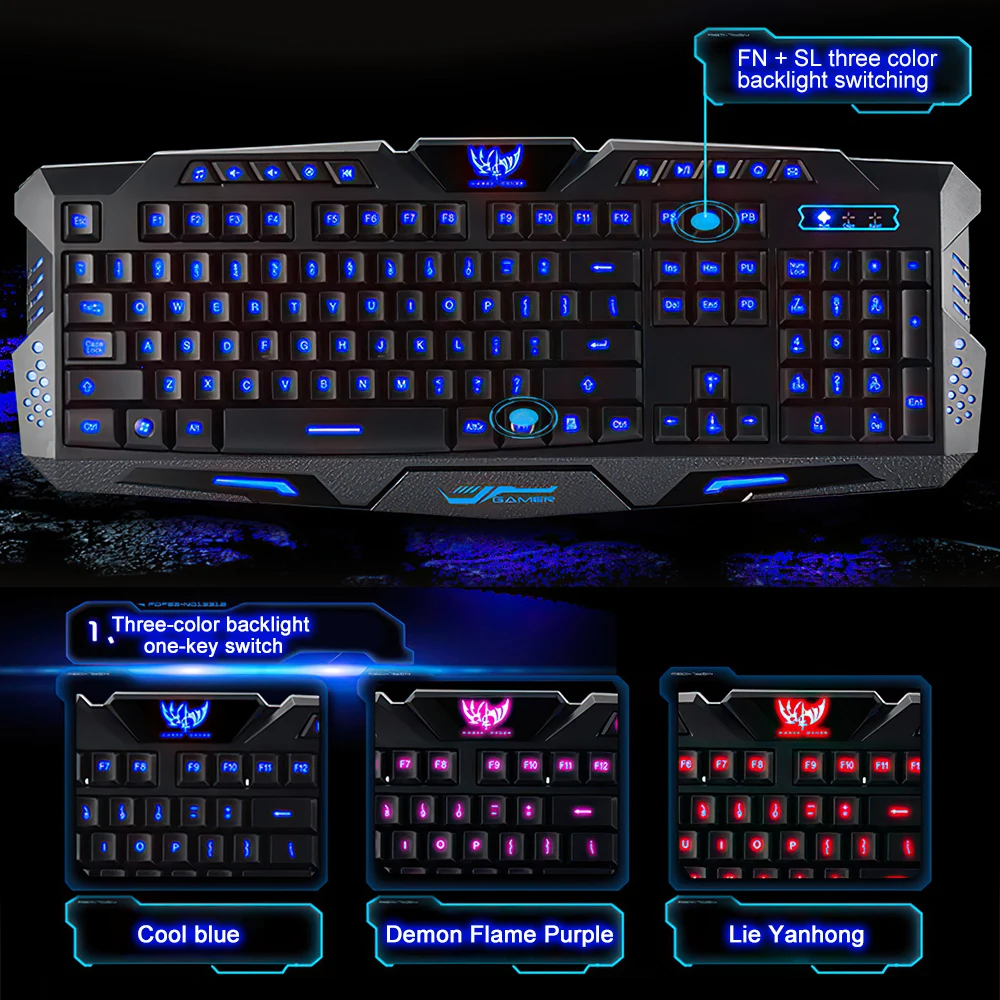 TRAVOR Breathing Backlight Gaming Keyboard Profession Mechanical Wired Full Key For PC Computer Laptop | Компьютеры и офис