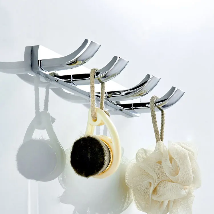 

Toilet Wall Hanging Simple Silver Hook 4 Hook Row Hook Porch Clothes Hook