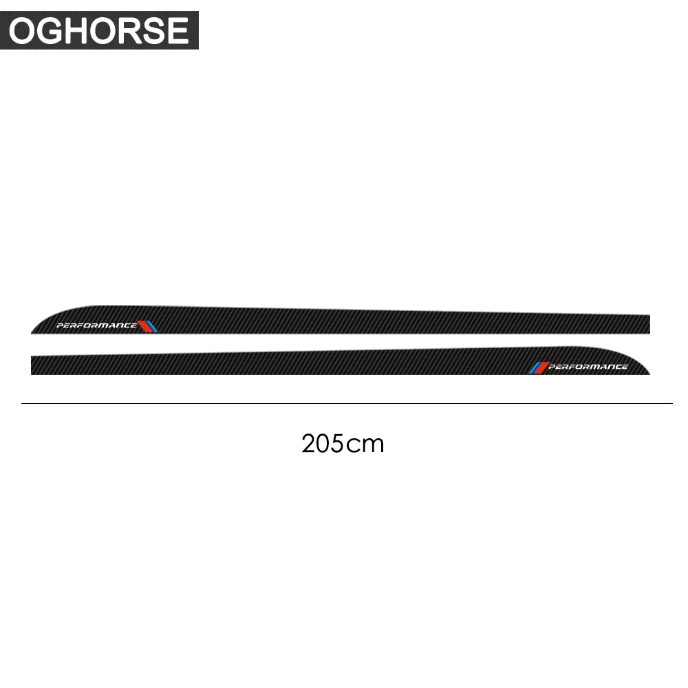 2 шт. Стайлинг автомобиля M Performance 5D Углеродные виниловые боковые гоночные полосы