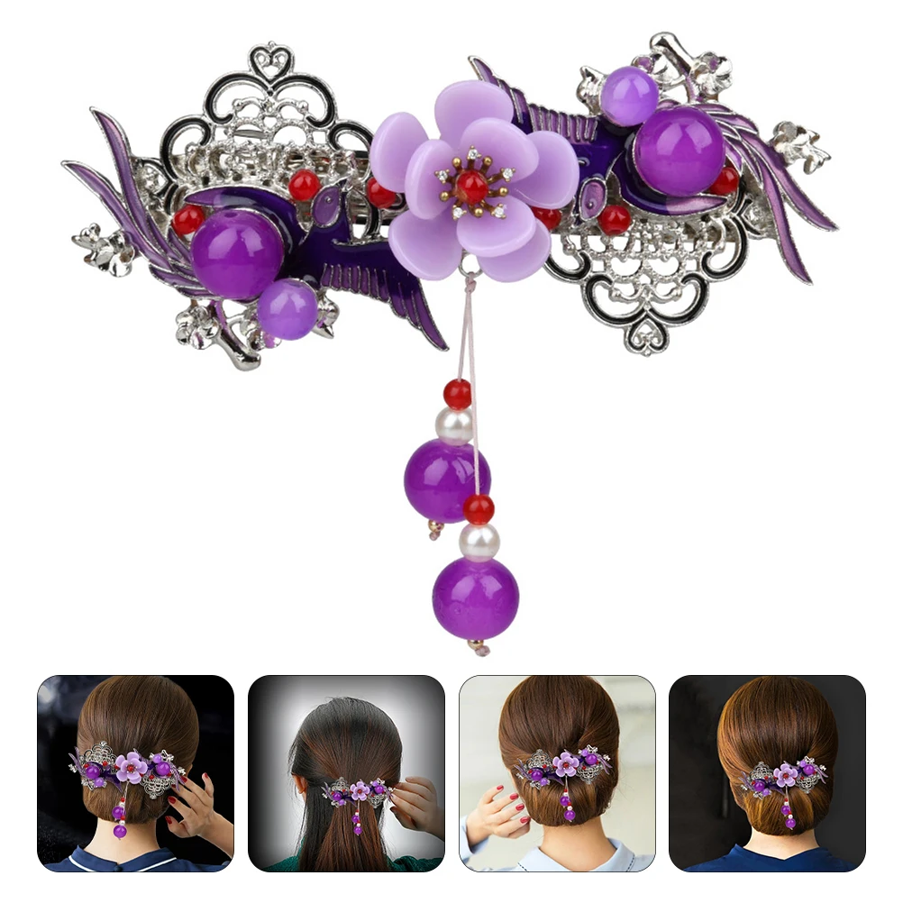 Ретро Стразы Цветочная заколка для волос с подвеской спины | Красота и здоровье