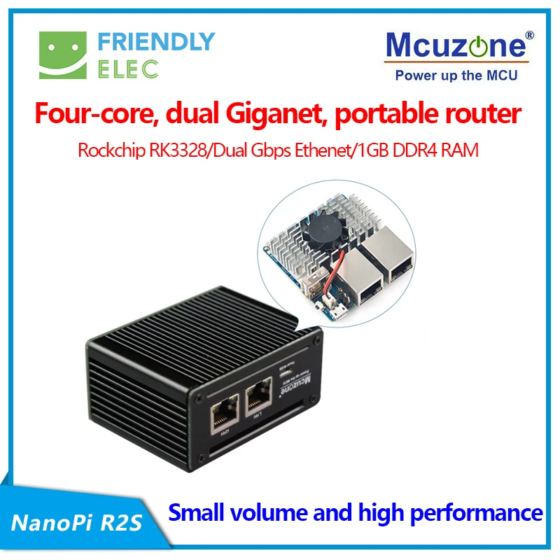 Мини-роутер Nanopi R2S OpenWRT Rockchip RK3328 портативный двойной гигабитный сетевой порт LEDE