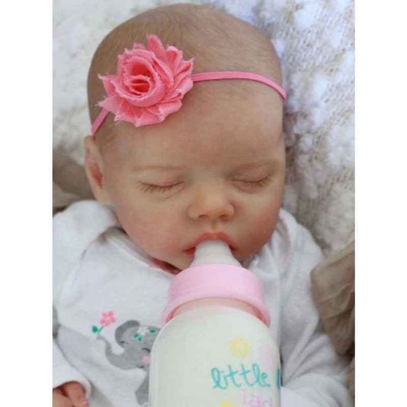 

57EE Realistic Doll Kit 18 Inch Unpainted Unfinished Newborn Sleeping Baby Lifelike Body Soft Vinyl Accessories