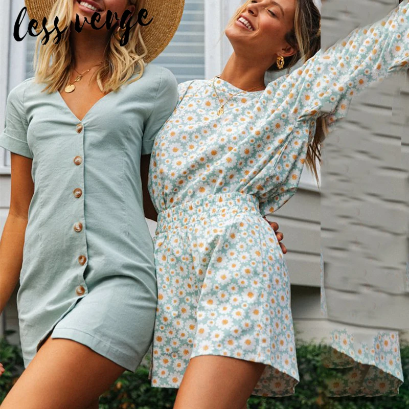 

lessverge Floral print women two piece outfits Prairie chic 2 piece set warm two piece Autumn winter cotton o neck matching sets