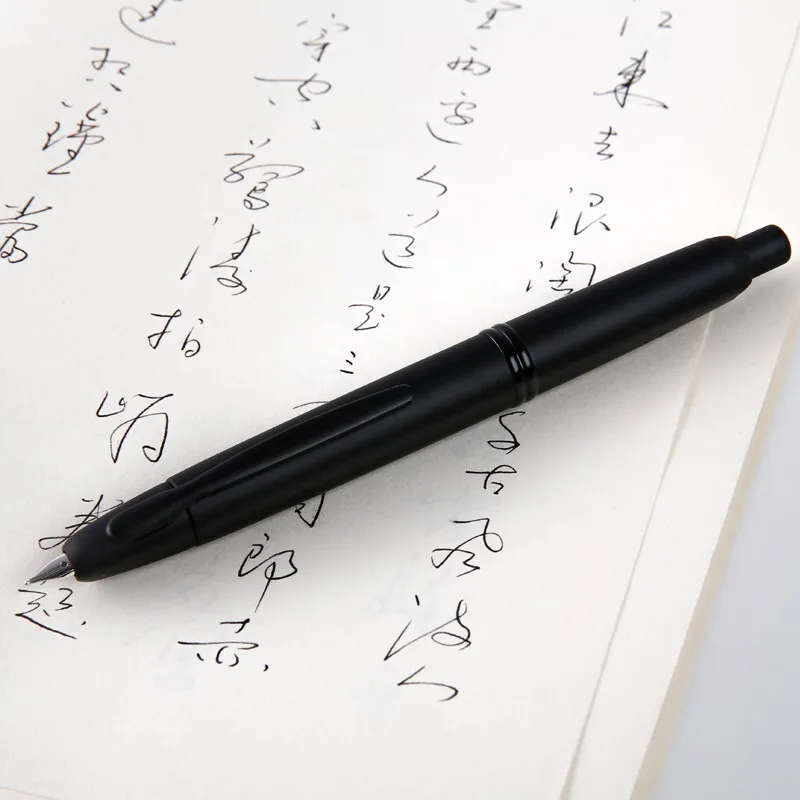 Пилот бесшаговый пресс ручка черный самурайский выдвижной 18K Золотой наконечник