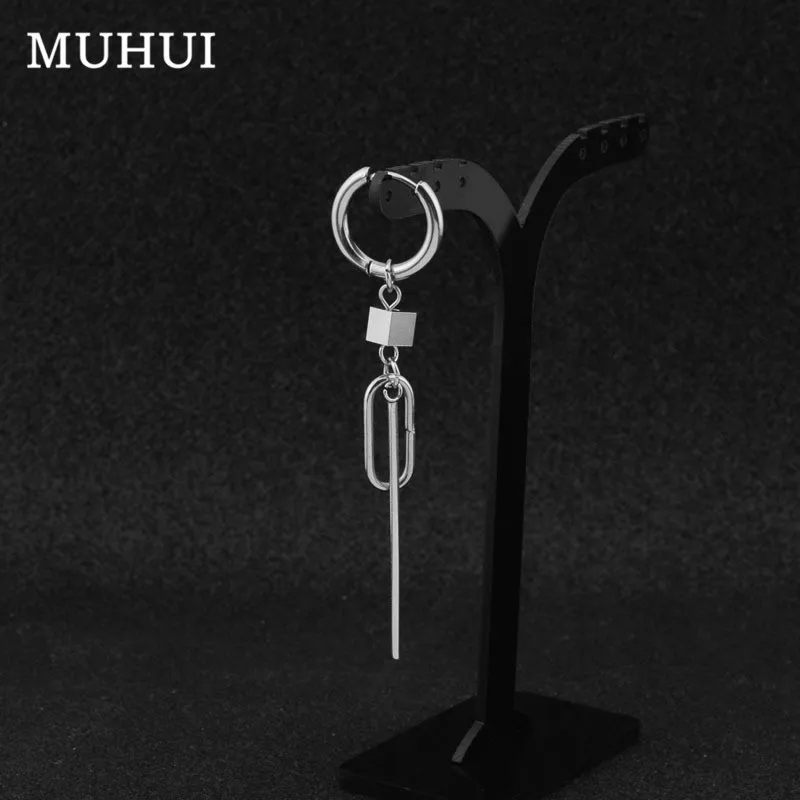 

1pc Kpop WANNA ONE Kang Daniel Style Earring Stainless Steel Geometric Earrings Men Jewelry Never Fade EH-734