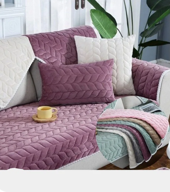 Флисовая ткань или гостиная/гостиная трикотажные Нескользящие чехлы для диванов