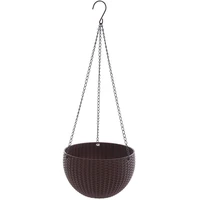 hanging basket imitation rattan flower pot round resin garden planter for indoor outdoor dropshipping