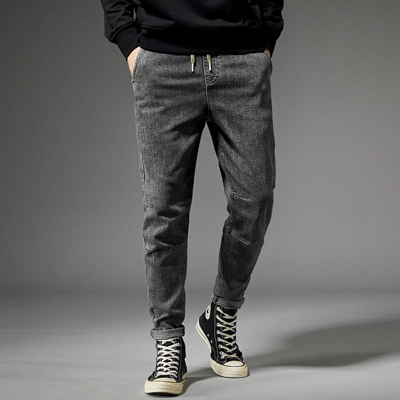 KSTUN/мужские джинсы в японском стиле серые Стрейчевые повседневные джинсовые