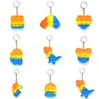 Радужный поп-фиджет-игрушки, брелок, кольцо для взрослых и детей, снятие стресса, игрушки-Эспандеры для аутистов, милый брелок, кольцо, подарки