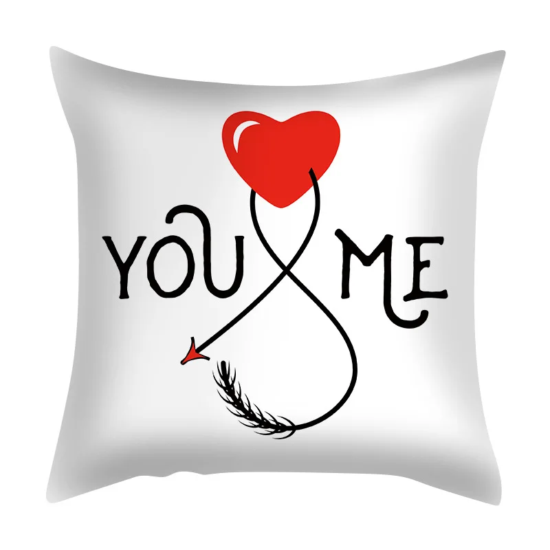 Funda de almohada decorativa para el Día de San Valentín, funda de cojín para sofá, funda de almohada para cama, decoración del hogar, funda de cojín para coche, funda de almohada para beso, 45cm-2