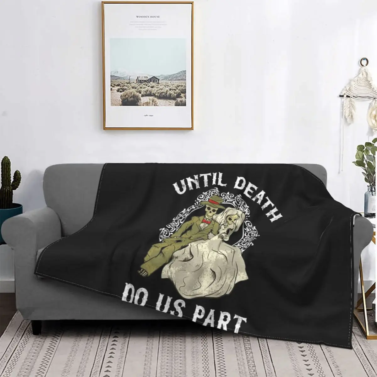 

Skeleton Couple Until Death Do Blanket Bedspread Bed Plaid Sofa Bed Beach Towel Hoodie Blanket Bedding And Covers