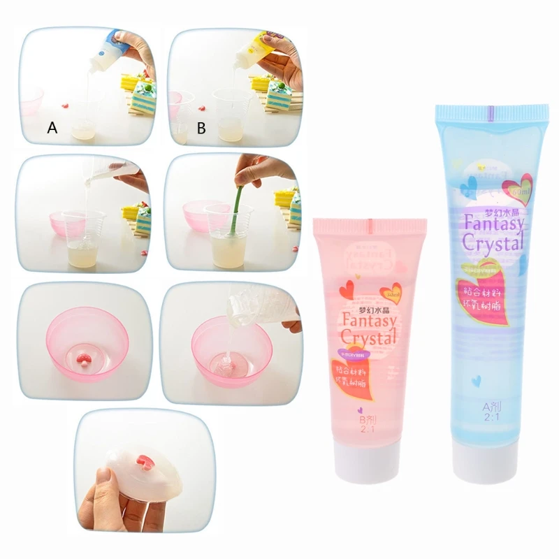 

90ml Epoxy Resin AB Glue 2:1 Adhesive for DIY Handmade Jewelry Fantasy Crystal 203C