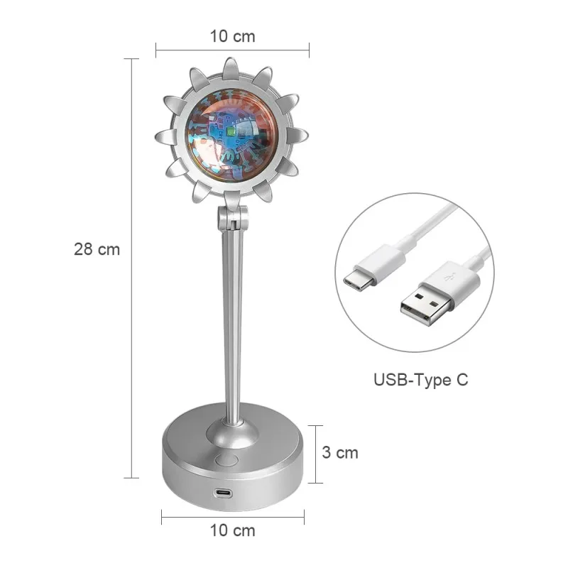 USB светодиодный ночной Светильник Rainbow Sunset красный лазерный проектор лампа для