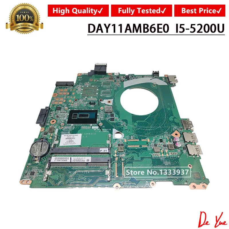 

For HP ENVY 14-U 14T-U 14-P 14-V Laptop Motherboard with I5-5200U DAY11AMB6E0 797197-501 797197-001 mainboard