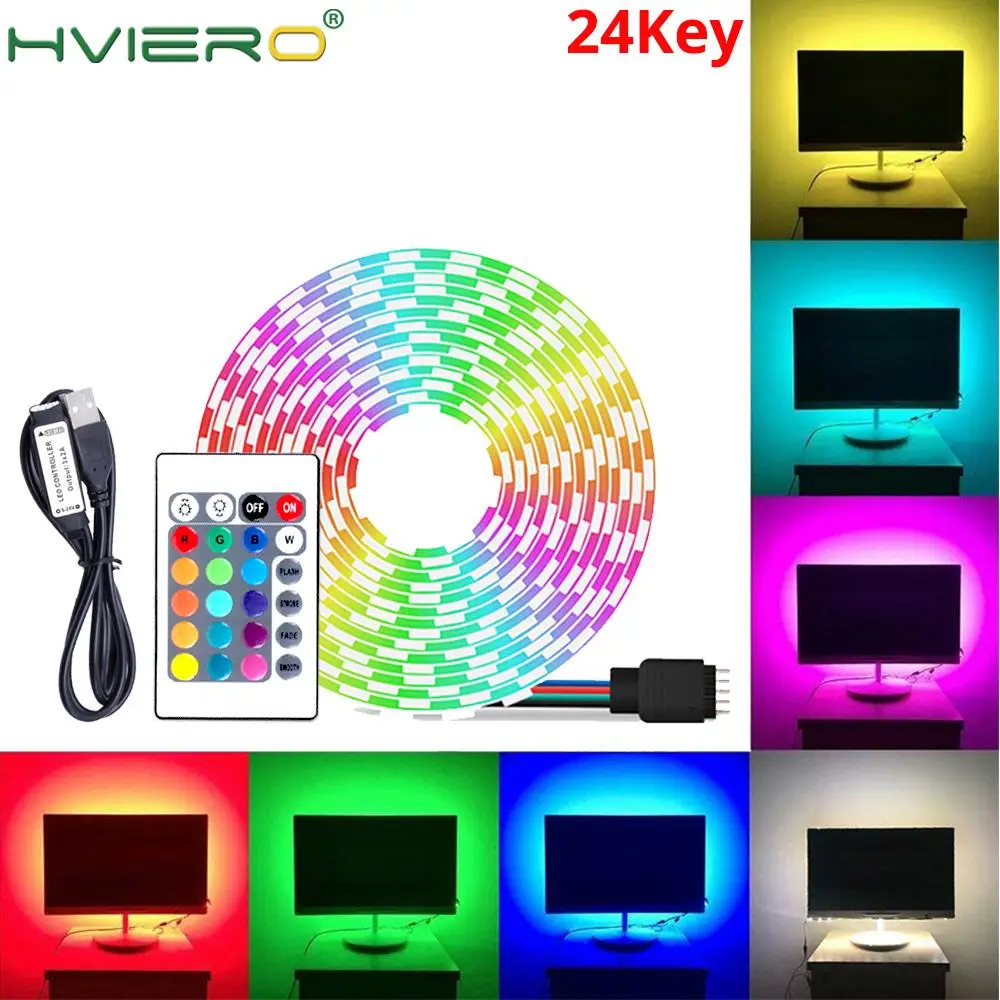 

LED Light Strips 5V 2835 Strips Decoration Lighting USB Infrared Remote Controller Ribbon Lamp For Festival Party RGB BackLight