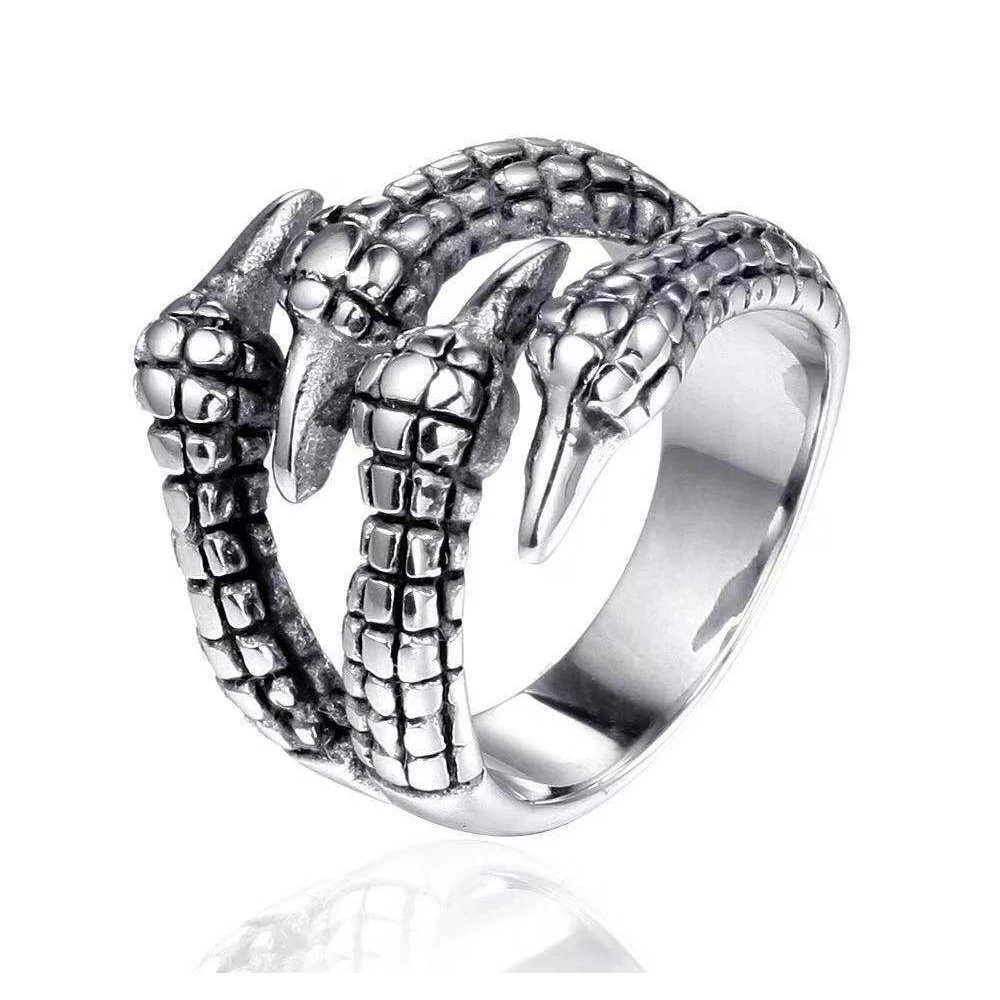 

New 2021 Retro Punk Opening Resizable Dragon Claw Rings Steampunk Hip Hop Personality Finger Jewelry Men Women Halloween Rings