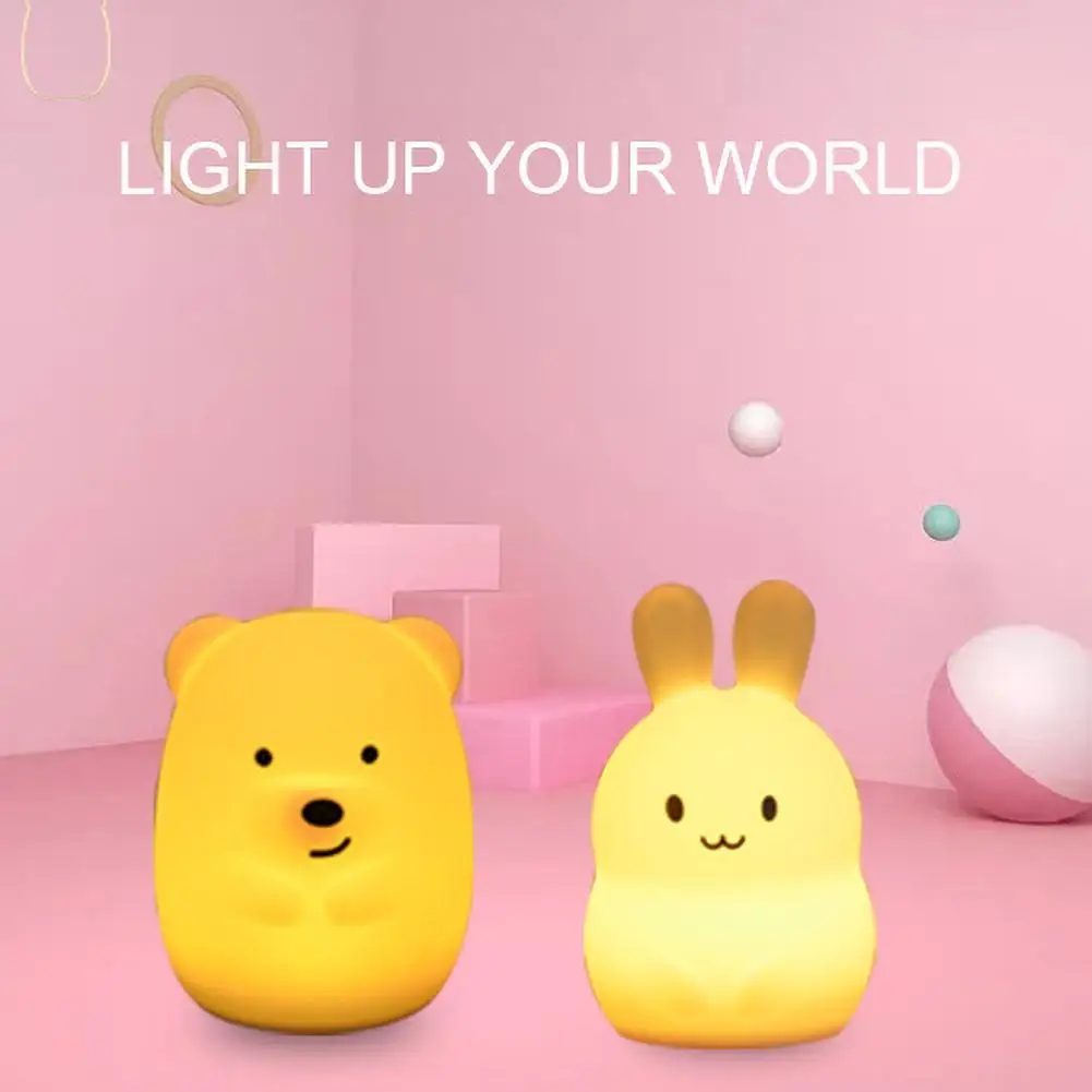 

1 шт. ночсветильник Мини Пингвин кролик медведь детская спальня светодиодный светильник Настольная лампа детский подарок декор