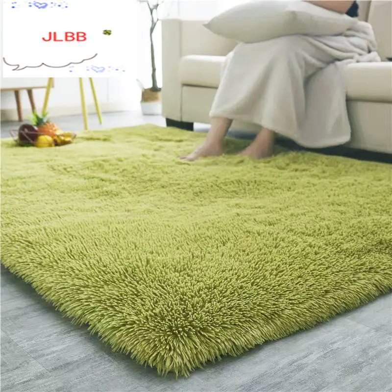 

Shaggy Carpets For Living Room Bedroom Modern Black Solid Color Plush Floor Fluffy Mats Kids Room Faux Fur Area Rug Non-slip Mat