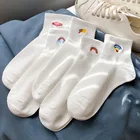 Носки женские, хлопковые, радужные, белые