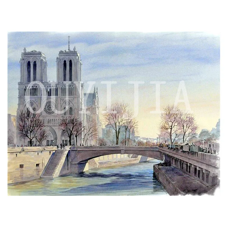 5d DIY Алмазная вышивка пейзаж архитектура полный комплект растение для украшения