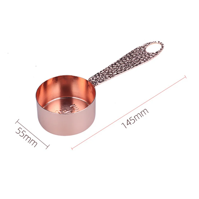 

Rose Gold Stainless Steel Measuring Cups and Spoons Scoop Set with Engraved Measurements Kitchen Cook Accessories 4Pcs