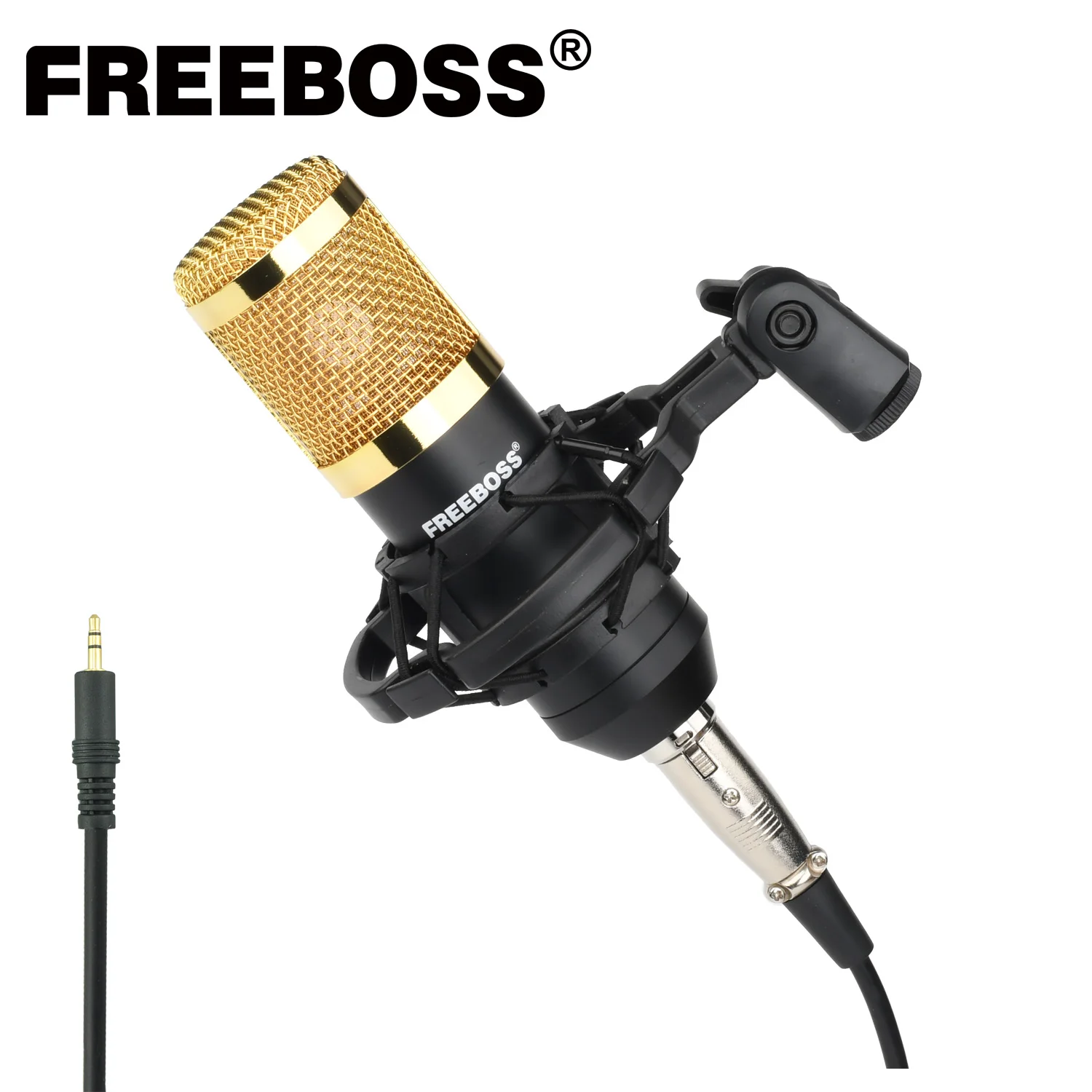 

Freeboss BM-800 3.5mm Plug Plastic Shock Mount Professional Game Recording Broadcasting Chat Singing Condenser Microphone
