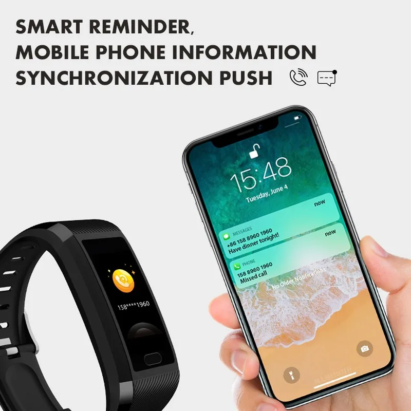 Фитнес трекер bluetooth Смарт браслет часы пульсометр|Смарт-браслеты| |