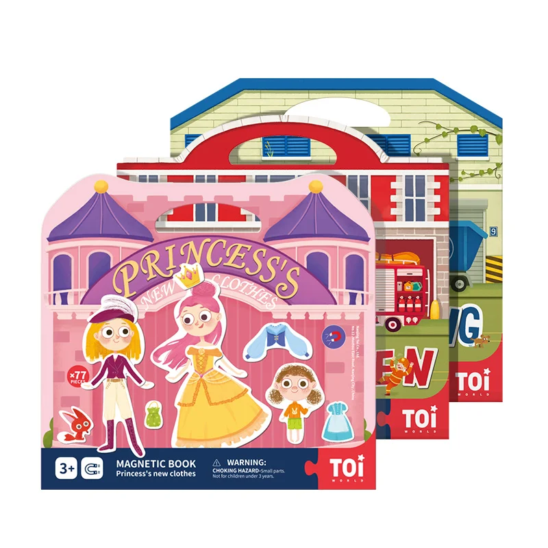 

Toi Kid Early Educational Baby Colorful Cartoon Interesting Carry Magnetic Paper Jigsaw Puzzle Book Toys More Than 3 Years Old