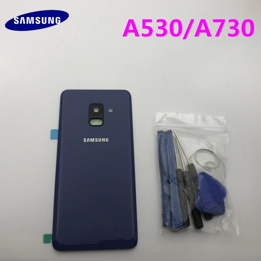 Новая Оригинальная Задняя крышка батареи для samsung Galaxy A8 A530 A530F A730 A730F Задняя стеклянная крышка корпуса с логотипом+ наклейка+ Инструменты