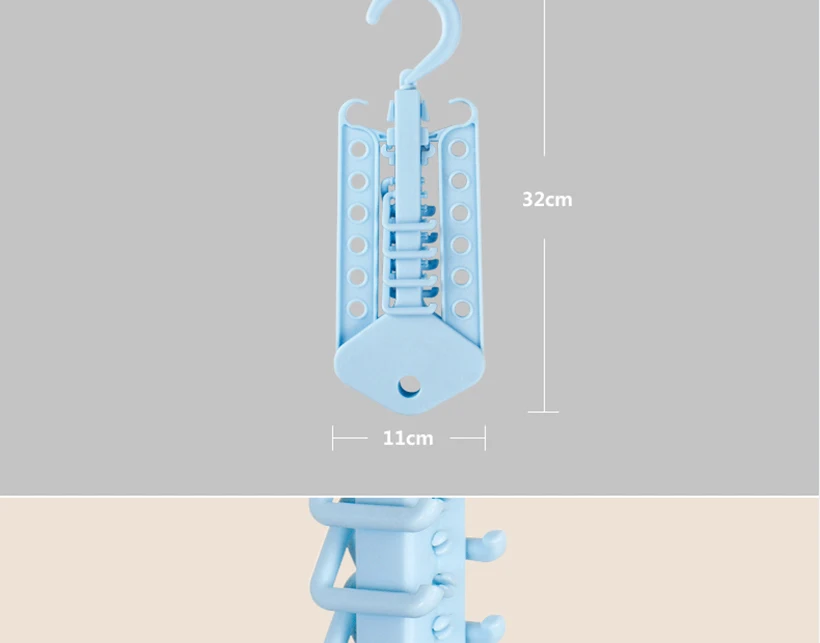 Advanced Design Save Space Hanger Cabinet Clothes Organizer Foldable Windproof Rotatable Household Hook Tie Storage Strong