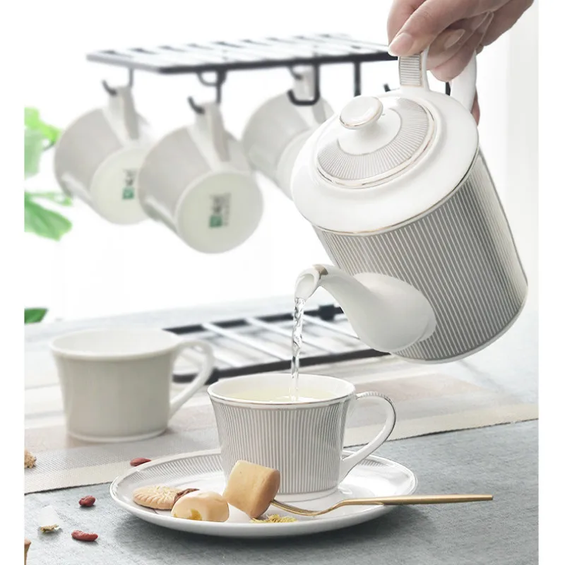 

Handle Nordic Coffee Mugs Porcelain Gift Box Bone China Coffee Cup Saucer Handwork Kubek Drewniany Kitchen Dining Bar EF50TC
