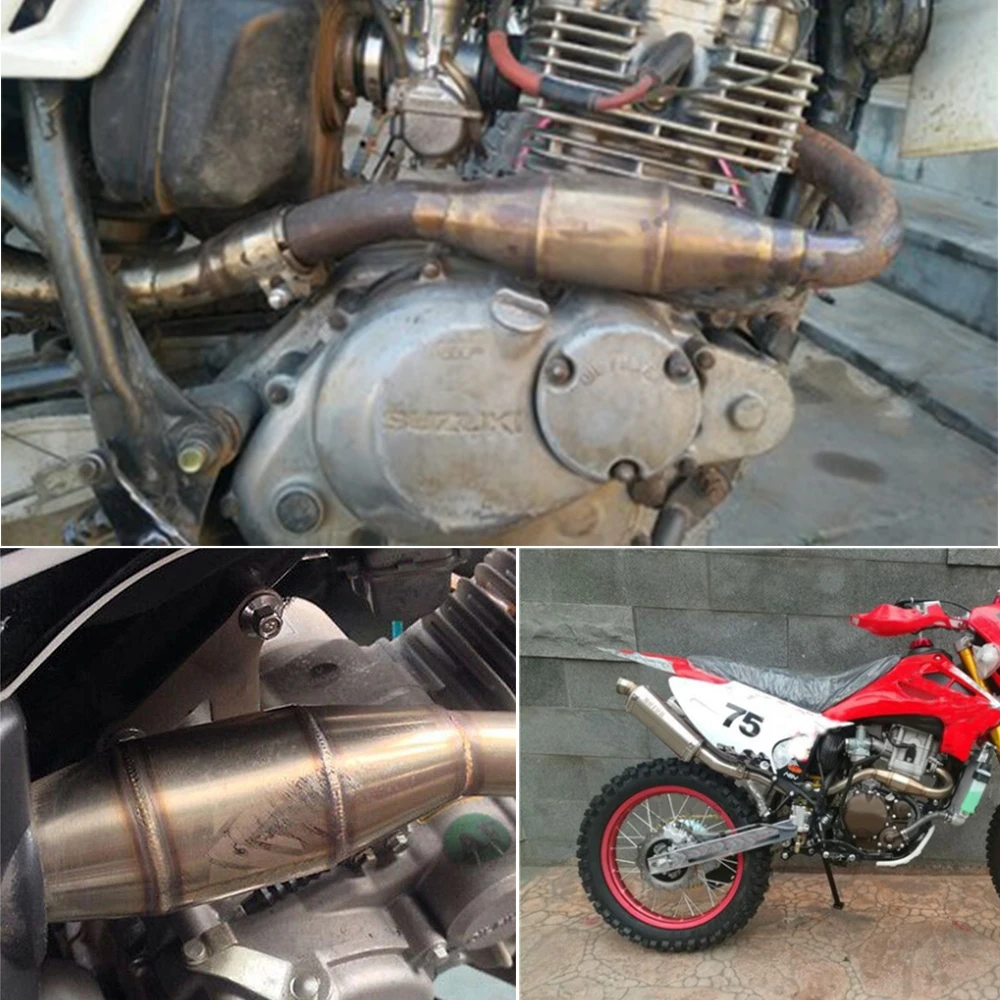 

Alconstar Motorcycle 35mm Exhaust Pipe Muffler Catalyst Expansion Chamber Part For CRF RMZ DRZ KTM YZF KXF CRF WRF WR YZ Exhaust