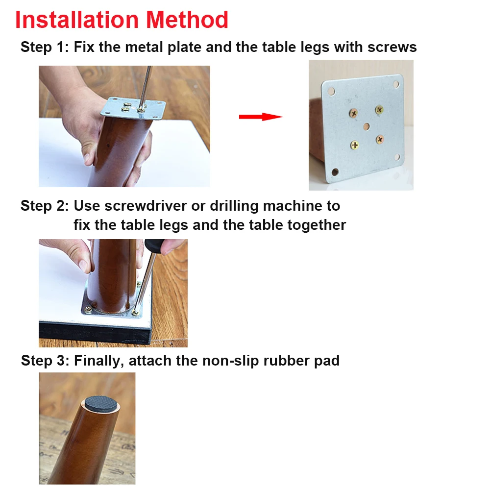 1/4 упаковок однотонные подставки для мебели орехового цвета с металлическими