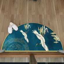 Chinese Semi-circular Floor Mats Japanese Style Crane Printed Door Entrance Non-slip Floor Mats Balcony Carpet Hallway Porch Rug Chinese Semi-circular Floor Mats Japanese Style Crane Printed Door Entrance Non-slip Floor Mats Balcony Carpet Hallway Porch Rug
