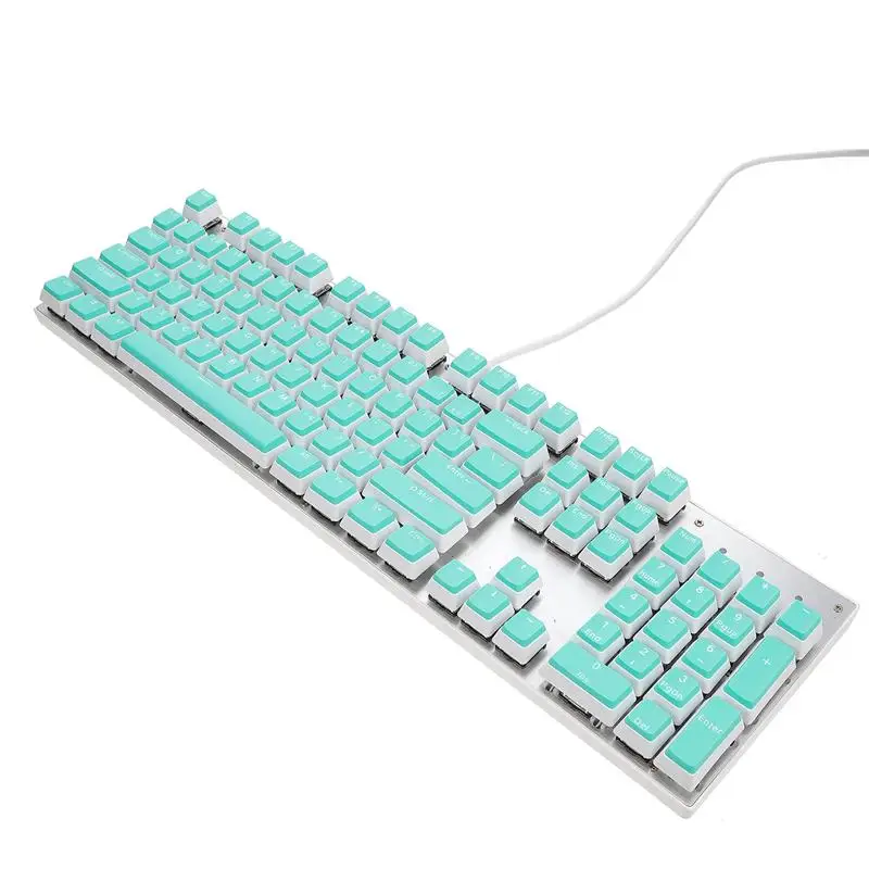 

1 Set Key Caps 104-key Dual Color Design Decorative Key Caps Computer Accessory