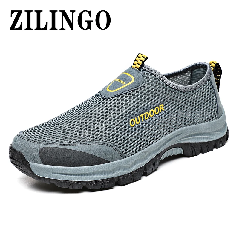 

Summer Men's Shoes Breathable Mesh Shoes Outdoor Hiking Shoes Comfortable Casual Sneakers Fashion Mens Loafers Moccasin 39-48