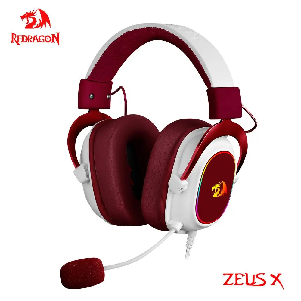 Игровые USB-наушники REDRAGON ZEUS X RGB с шумоподавлением 7 1 объемная Компьютерная