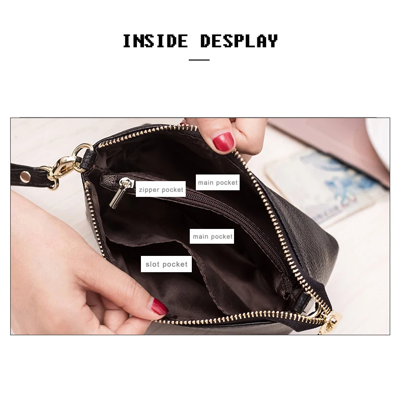 Сумка мессенджер Wmnuo женская из 100% натуральной кожи сумочка на плечо от