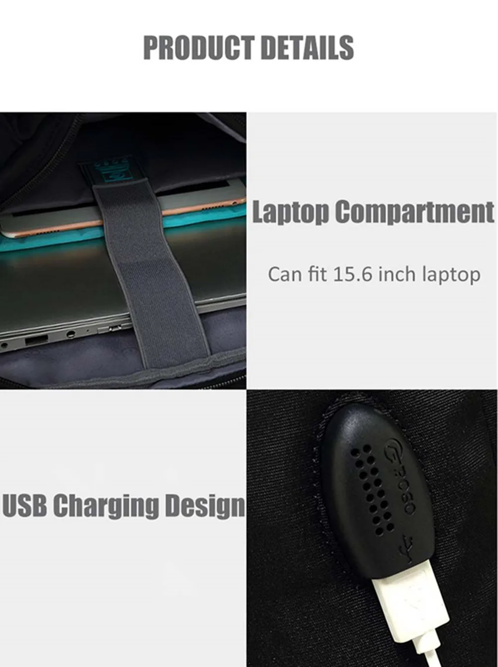 POSO, рюкзак, многофункциональный, 15,6 дюймов, USB, рюкзак для ноутбука, нейлоновая водонепроницаемая сумка, Модный деловой Рюкзак, Сумка с паролем