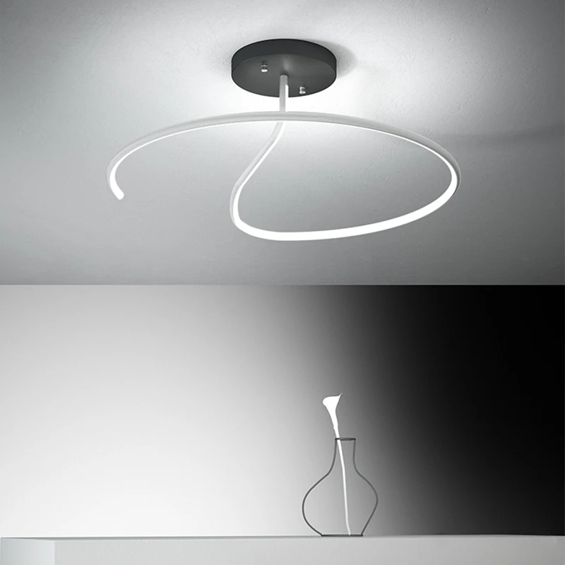 Modern Led Pendant Lamp For Bedroom Dining Living Room Kitchen Decor Interior Design White/Black Ceiling Hanging Lights Fixtures | Лампы и