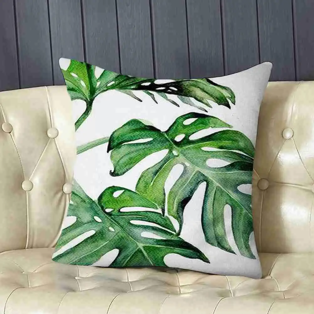 Тропический лист с цифровой печатью наволочка зеленая искусственная подушка для