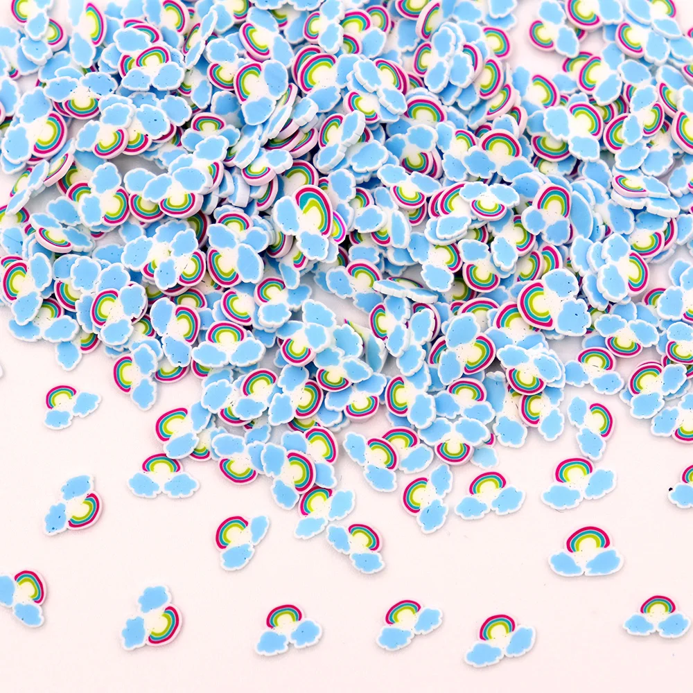 10 г/лот синие радужные Ломтики Для слайма игрушка полимерная глина шармы