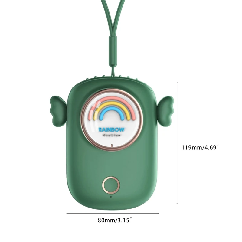 

New Leafless Hanging Neck Fan Rechargeable Portable Small Fan Heat Proof