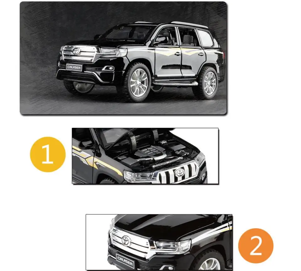 1:32 Toyota overbearing сплав оттяните назад внедорожная модель автомобиля, высокое моделирование 6 дверей открытый звук и свет модель автомобиля