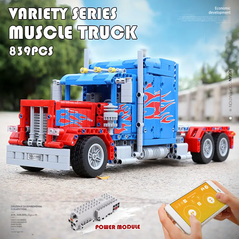 

MOULD KING The Peterbilt 389 Heavy Container Remote control Truck Assembly Kits Building Blocks Kids Toys Birthday Gifts