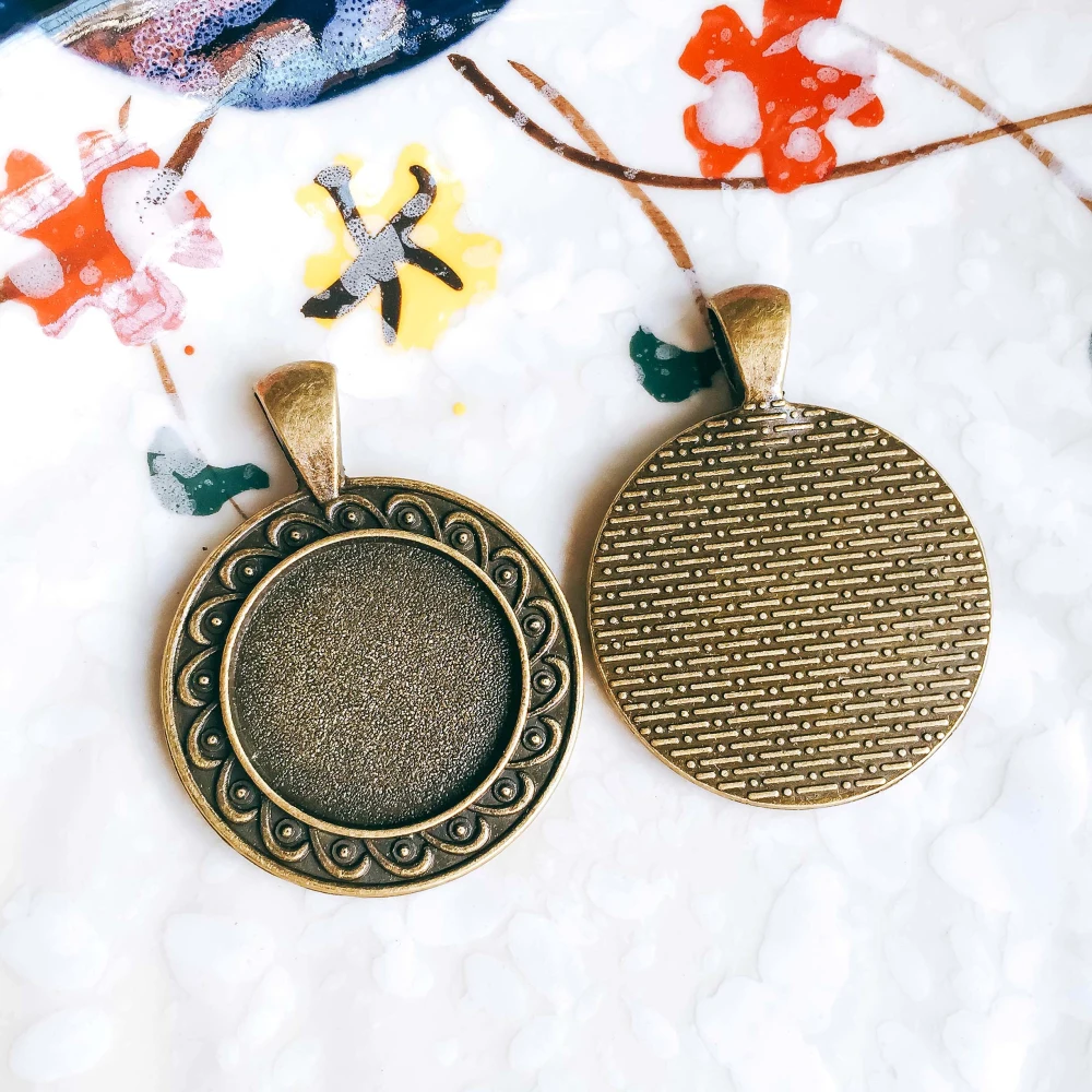 20 мм античный бронзовый серебристый цвет стеклянные заготовки под кабошон