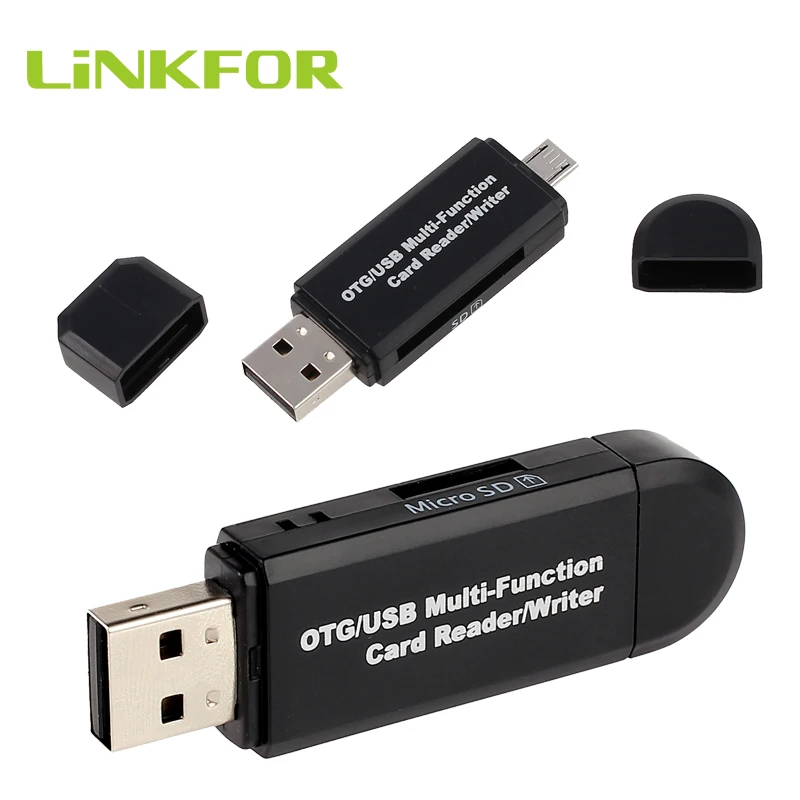 LiNKFOR Micro USB OTG к адаптеру SD TF кардридер 4 в 1 OTG/TF/SD считыватель смарт карт для ПК