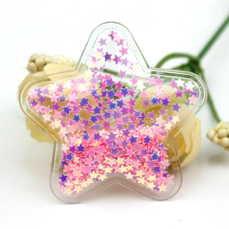 12 шт. 5 см ПВХ звезда прозрачные Bling bling Star струящиеся аппликации для детей BB зажим