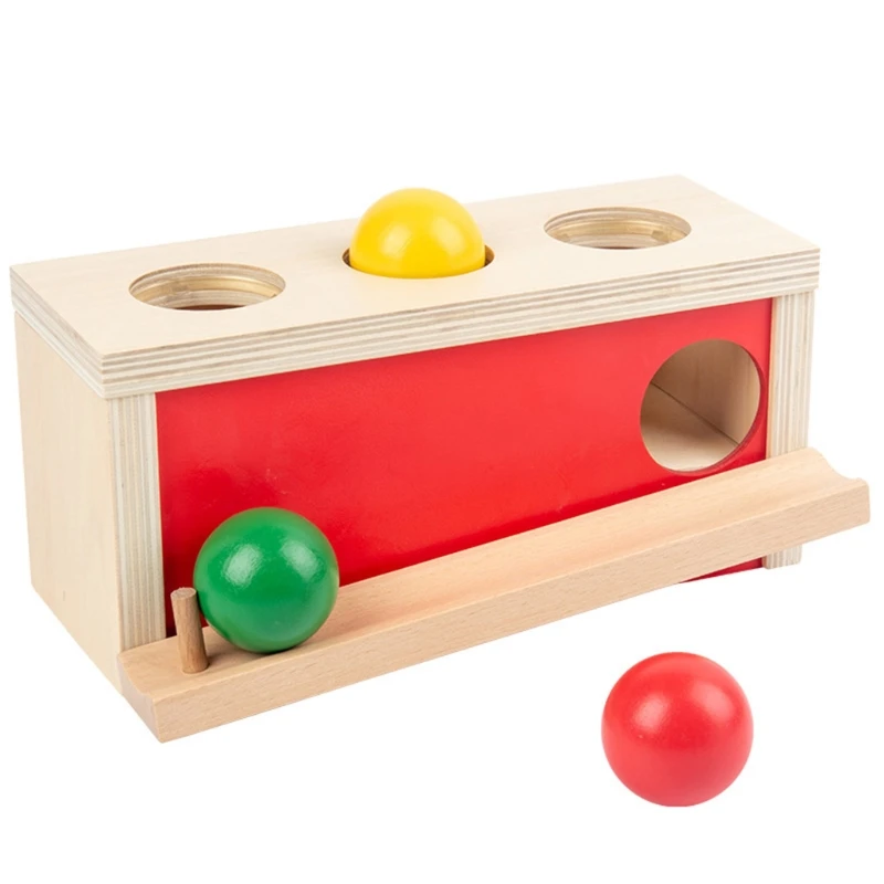 

Wooden Press Ball Table Early Learning Educational Toys Training Color Cognition